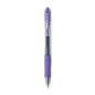 Pilot G2 Premium Gel Pen, Retractable, Fine 0.7 mm, Purple Ink, Smoke/Purple Barrel, Dozen (31029)