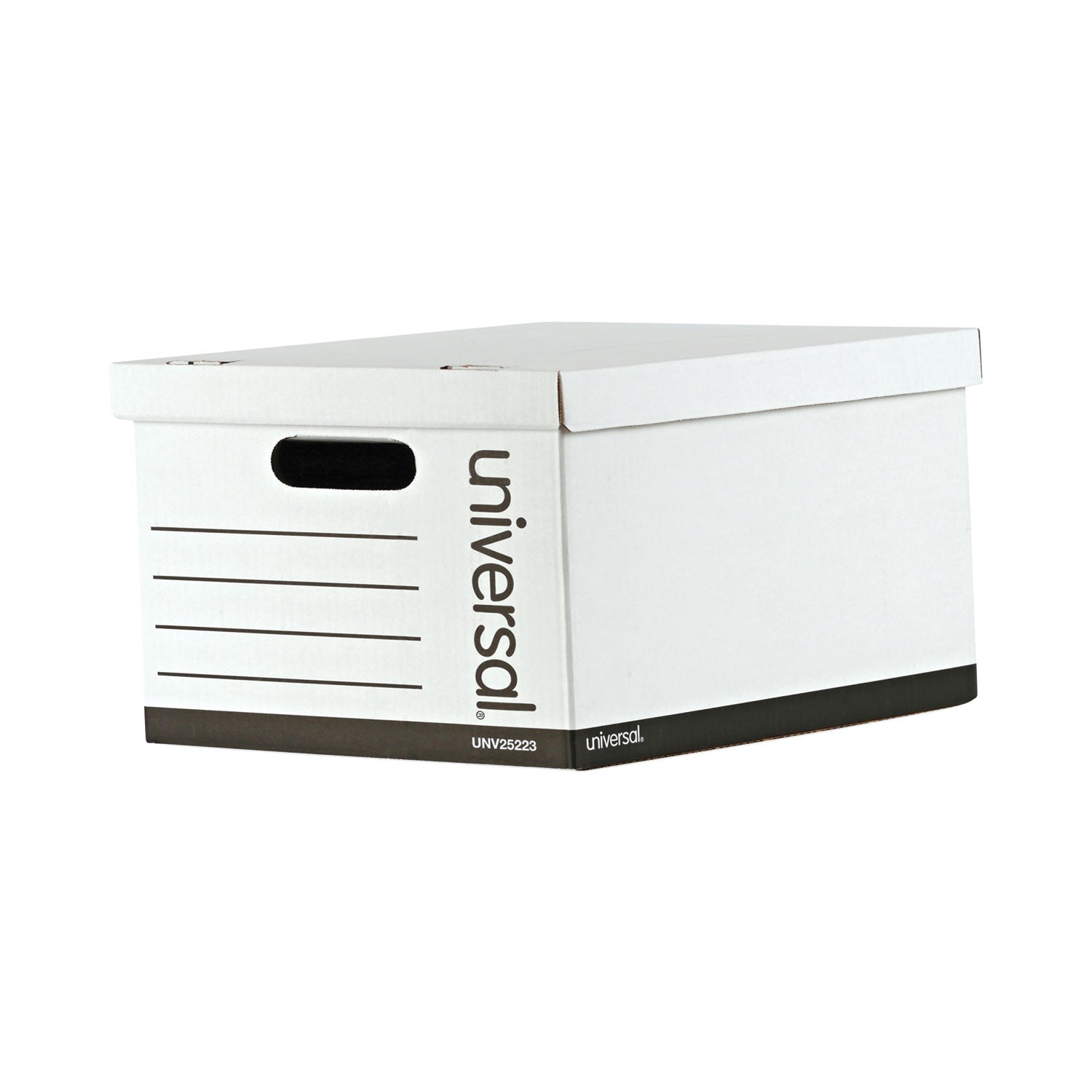 Universal Basic-Duty Economy Record Storage Boxes, Letter/Legal Files, 12" x 15" x 10", White, 10/Carton (UNV25223)