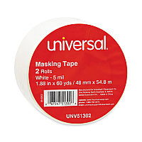 Universal General-Purpose Masking Tape, 3" Core, 48 mm x 54.8 m, Beige, 2/Pack (UNV51302)