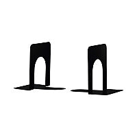 Universal Economy Bookends, Nonskid, 4.75 x 5.25 x 5, Heavy Gauge Steel, Black, 1 Pair (UNV54055)