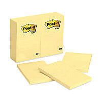 Post-it Original Pads in Canary Yellow, 4" x 6", 100 Sheets/Pad, 12 Pads/Pack (659YW)