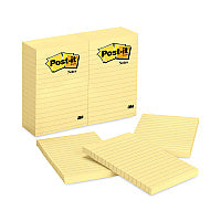 Post-it Original Pads in Canary Yellow, Note Ruled, 4" x 6", 100 Sheets/Pad, 12 Pads/Pack (660YW)