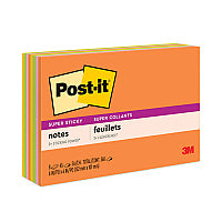 Post-it Meeting Notes in Energy Boost Collection Colors, 6" x 4", 45 Sheets/Pad, 8 Pads/Pack (6445SSP)