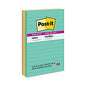 Post-it Pads in Supernova Neon Collection Colors, Note Ruled, 4" x 6", 90 Sheets/Pad, 3 Pads/Pack (6603SSMIA)