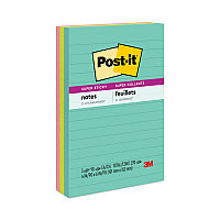 Post-it Pads in Supernova Neon Collection Colors, Note Ruled, 4" x 6", 90 Sheets/Pad, 3 Pads/Pack (6603SSMIA)