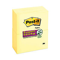 Post-it Pads in Canary Yellow, 3" x 5", 90 Sheets/Pad, 12 Pads/Pack (65512SSCY)