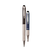 Zebra StylusPen Telescopic Ballpoint Pen/Stylus, Retractable, Medium 1 mm, Black Ink, Blue/Gray Barrel, 2/Pack (33602)