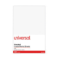 Universal Loose White Memo Sheets, 4 x 6, Unruled, Plain White, 500/Pack (UNV46500)