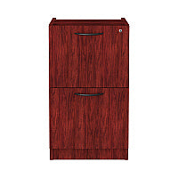 Alera Valencia Series Full Pedestal File, Left or Right, 2 Legal/Letter-Size File Drawers, Mahogany, 15.63" x 20.5" x 28.5" (ALEVA542822MY)