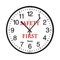 AbilityOne 6645016986556 SKILCRAFT Safety Message Quartz Wall Clock, Safety First, 12.75" Overall Diameter, 1 AA (sold separately)