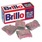 Brillo Hotel Size Steel Wool Soap Pad, 4 x 4, Charcoal/Pink,10/Pack, 120/Carton (W240000CT)