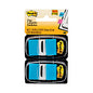 Post-it Standard Page Flags in Dispenser, Bright Blue, 50 Flags/Dispenser, 2 Dispensers/Pack (680BB2)