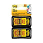 Post-it Arrow Message 1" Page Flags, "Sign Here", Yellow, 50 Flags/Dispenser, 2 Dispensers/Pack (680SH2)