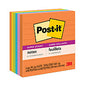 Post-it Pads in Energy Boost Collection Colors, Note Ruled, 4" x 4", 90 Sheets/Pad, 6 Pads/Pack (6756SSUC)