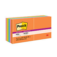 Post-it Pads in Energy Boost Collection Colors, 3" x 3", 90 Sheets/Pad, 12 Pads/Pack (65412SSUC)