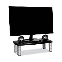3M Extra-Wide Adjustable Monitor Stand, 20" x 12" x 1" to 5.78", Silver/Black, Supports 40 lbs (MS90B)