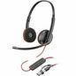 Poly Blackwire 3220 Stereo USB-C Black Headset +USB-C/A Adapter