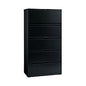 Hirsh Industries Lateral File Cabinet, 5 Letter/Legal/A4-Size File Drawers, Black, 36 x 18.62 x 67.62 (14992)