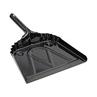 Boardwalk(R) Metal Dust Pan, 12" Wide, 2" Handle, Black, 12/Carton (BWK04212)