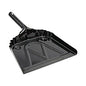 Boardwalk(R) Metal Dust Pan, 12" Wide, 2" Handle, Black, 12/Carton (BWK04212)