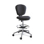 Safco Metro Collection Extended-Height Chair, Supports Up to 250 lb, 23" to 33" Seat Height, Black Seat/Back, Chrome Base (3442BL)