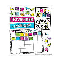 Carson-Dellosa Calendar Bulletin Board Sets, 129-Piece Set, Kind Vibes, 23" x 17", Multicolor (110522)