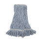 Boardwalk(R) 4-Ply Floor-Finish Mop Heads, White/Blue Stripes, 12 Mops (BWK542CT)