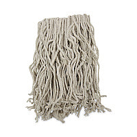 Boardwalk(R) Cut-End Cotton Mop Head, White, 4-Ply, #16 Band, 12 Mops (BWKCM02016S)