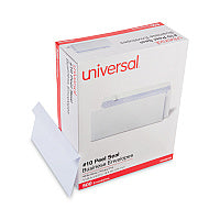 Universal Peel Seal Strip Security Tint Business Envelope, #10, Square Flap, Self-Adhesive Closure, 4.25 x 9.63, White, 500/Box (UNV36105)