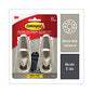 Command Adhesive Mount Metal Hook, Large, Brushed Nickel Finish, 5 lb Capacity, 2 Hooks and 4 Strips/Pack (FC13BN2ES)