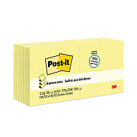 Post-it Original Recycled Pop-up Notes, 3" x 3", Canary Yellow, 100 Sheets/Pad, 12 Pads/Pack (R330RP12YW)