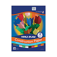 Pacon Tru-Ray Construction Paper, 76 lb Text Weight, 9 x 12, Assorted Standard Colors, 50/Pack (103031)