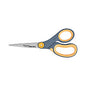 Westcott Non-Stick Titanium Bonded Scissors, 8" Long, 3.25" Cut Length, Straight Gray/Yellow Handle (14849)