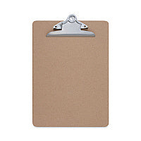 Universal Hardboard Clipboard, 1.25" Clip Capacity, Holds 8.5 x 11 Sheets, Brown, 3/Pack (UNV40304VP)