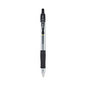 Pilot G2 Premium Gel Pen, Retractable, Extra-Fine 0.5 mm, Black Ink, Smoke/Black Barrel, Dozen (31002)