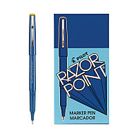 Pilot Razor Point Fine Line Porous Point Pen, Stick, Extra-Fine 0.3 mm, Blue Ink, Blue Barrel, Dozen (11004)