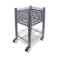 Vertiflex Sidekick File Cart, Metal, 1 Shelf, 1 Bin, 13.75" x 15.5" x 26.25", Matte Gray (VF52002)