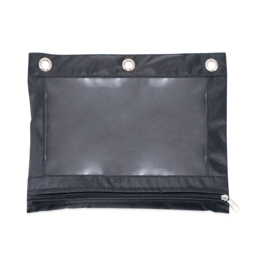 Advantus Binder Pencil Pouch, 10 x 7.38, Black/Clear, 3/Pack (63067)
