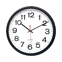 Universal Indoor/Outdoor Round Wall Clock, 13.5" Overall Diameter, Black Case, 1 AA (sold separately) (UNV11381)