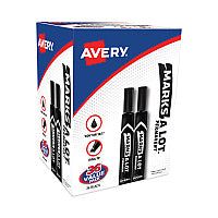 Avery MARKS A LOT Large Desk-Style Permanent Marker Value Pack, Broad Chisel Tip, Black, 36/Pack (98206)