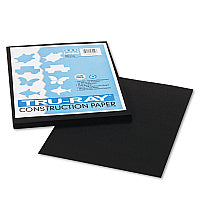 Pacon Tru-Ray Construction Paper, 76 lb Text Weight, 9 x 12, Black, 50/Pack (103029)
