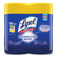Lysol(R) Disinfecting Wipes, Lemon Lime, 80 Wipes, 2 Canisters (80296PK)