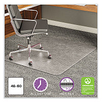 Deflecto ExecuMat All Day Use Chair Mat for High Pile Carpet, 46 x 60, Rectangular, Clear (CM17443F)