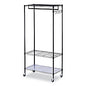 Alera Wire Shelving Garment Rack, 30 Garments, 36w x 18d x 75h, Black (ALEGR363618BL)