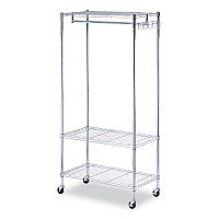 Alera Wire Shelving Garment Rack, 30 Garments, 36w x 18d x 75h, Silver (ALEGR363618SR)