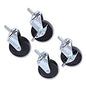 Alera Optional Casters for Wire Shelving, Grip Ring Stem, 3" Wheel, Black, 4/Set (2 Locking) (ALESW790004)