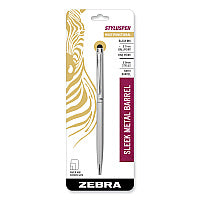 Zebra StylusPen Twist Ballpoint Pen/Stylus, Silver (33161)