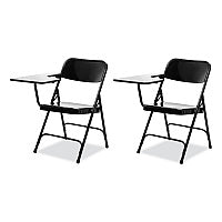 NPS 5200 Series Right-Side Tablet-Arm Folding Chair, Supports 480 lb, 17.25" Seat Height, Black, 2/Carton (5210R)