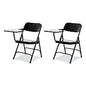 NPS 5200 Series Right-Side Tablet-Arm Folding Chair, Supports 480 lb, 17.25" Seat Height, Black, 2/Carton (5210R)