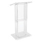 Oklahoma Sound Clear Acrylic Lectern with Shelf, 24 x 15 x 46, Clear (401S)
